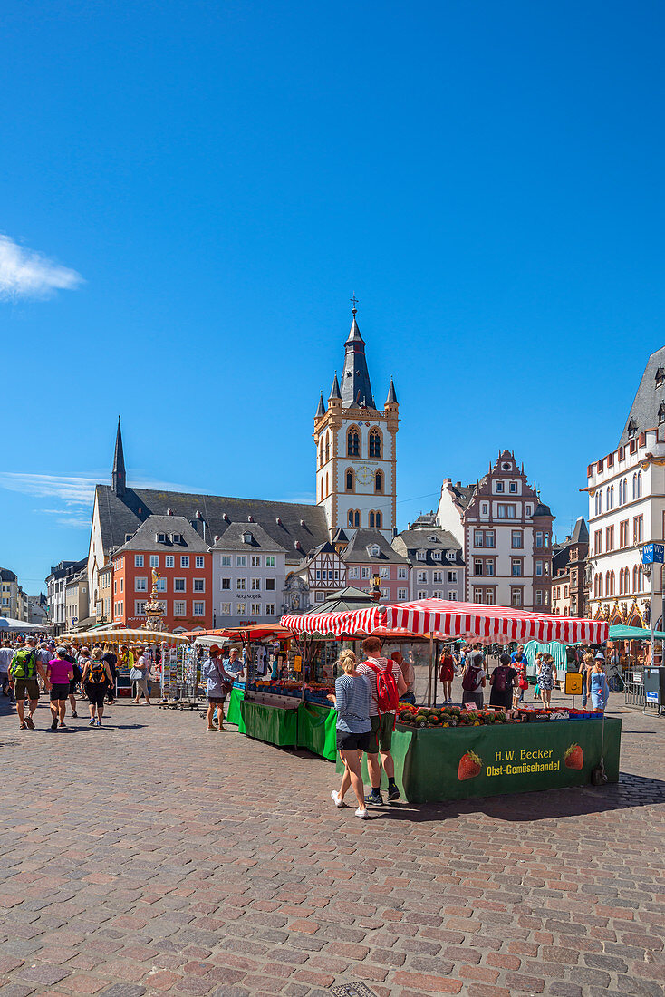 Hauptmarkt mit St. Gangolf, Trier, Mosel, Rheinland-Pfalz, Deutschland