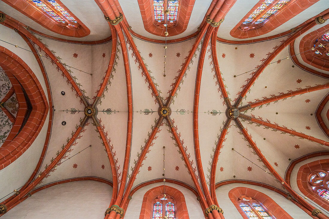 Interior view of the Wendelinusbasilika in St. Wendel, Saarland, Germany