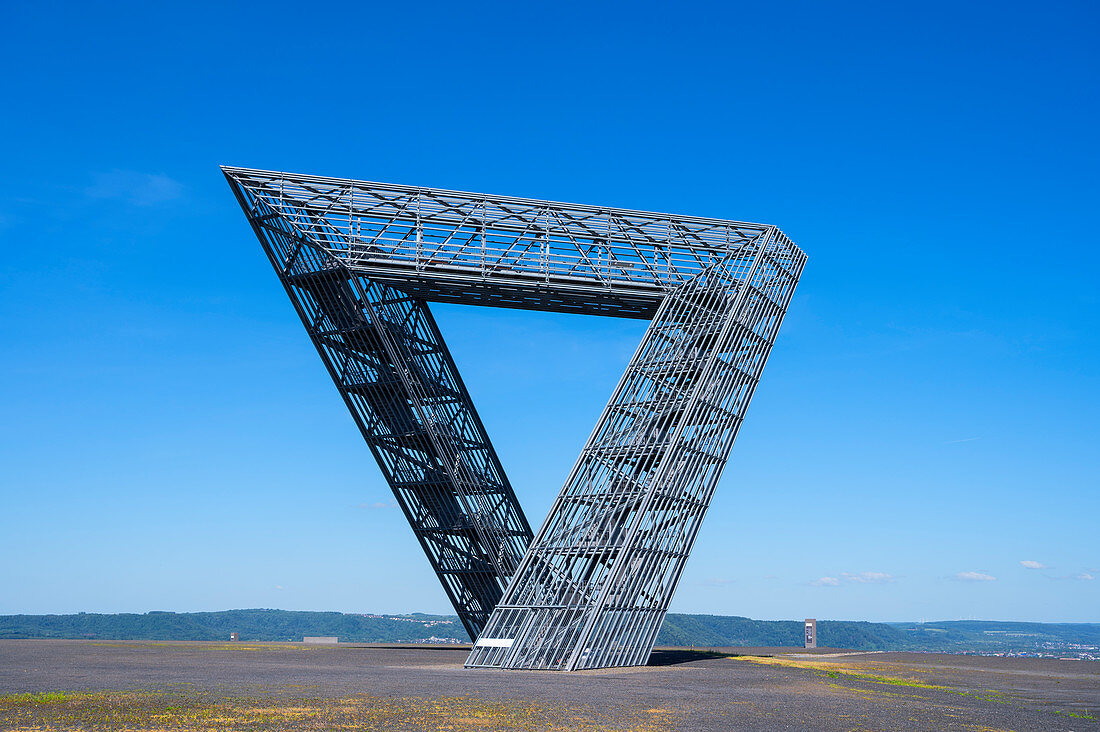 Saarpolygon bei Ensdorf, Denkmal zur Erinnerung an den Steinkohlebergbau, Saarland, Deutschland