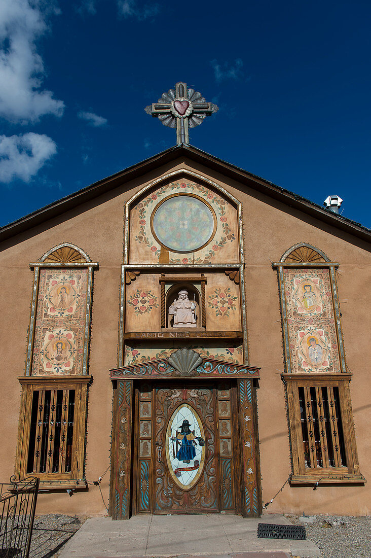 The chapel of Santo Nino de Atocha at El Santuario de Chimayo in the small community of El Potrero just outside of Chimayo, New Mexico, USA.