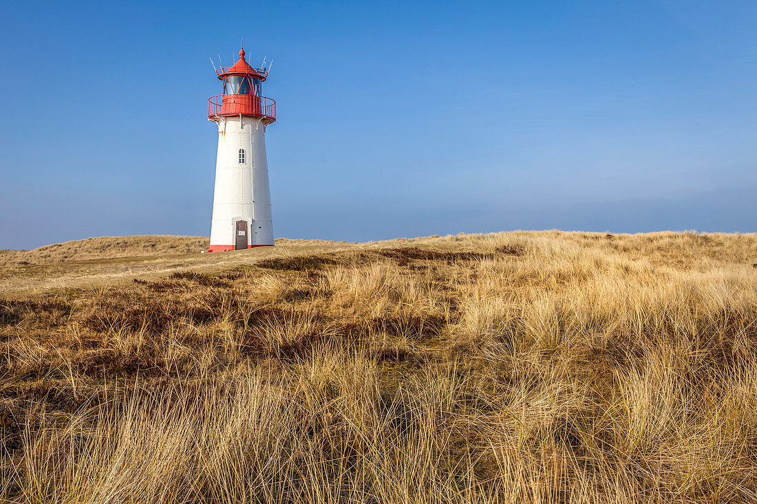 Leuchtturm List-West auf der Ellenbogen-Halbinsel, Sylt, Schleswig-Holstein, Deutschland