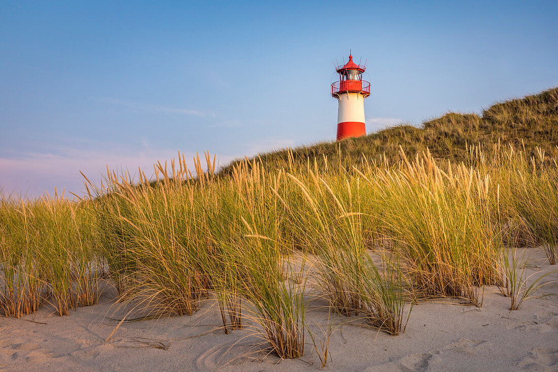 List-Ost lighthouse on the Ellenbogen Peninsula, Sylt, Schleswig-Holstein, Germany