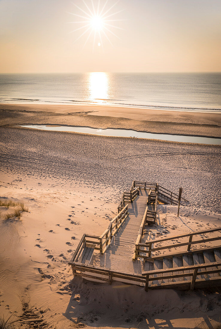 Beach exit on the Rote Kliff in Kampen, Sylt, Schleswig-Holstein, Germany