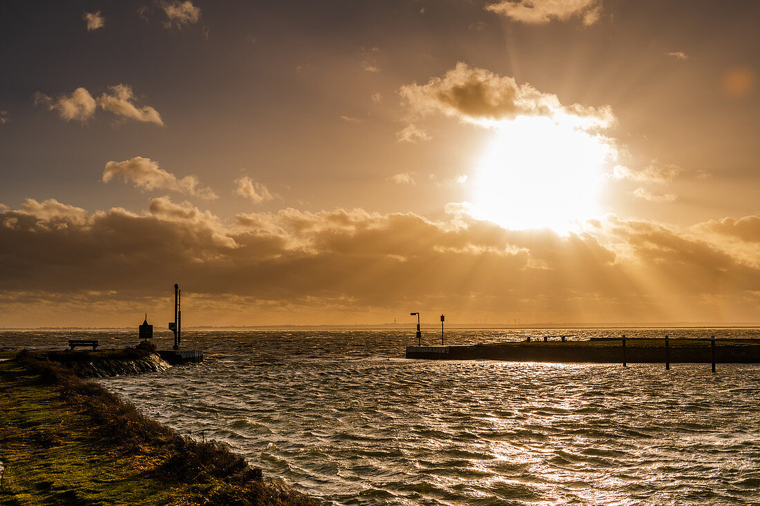 Harbor entrance Ohrt on Fehmarn, Ostholstein, Schleswig-Holstein, Germany