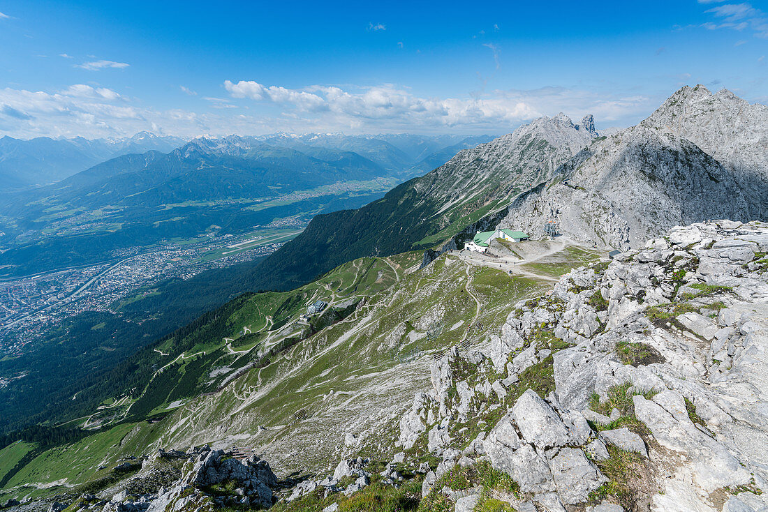 The mountain station at Hafelekar above the city of Innsbruck, Tyrol, Austria