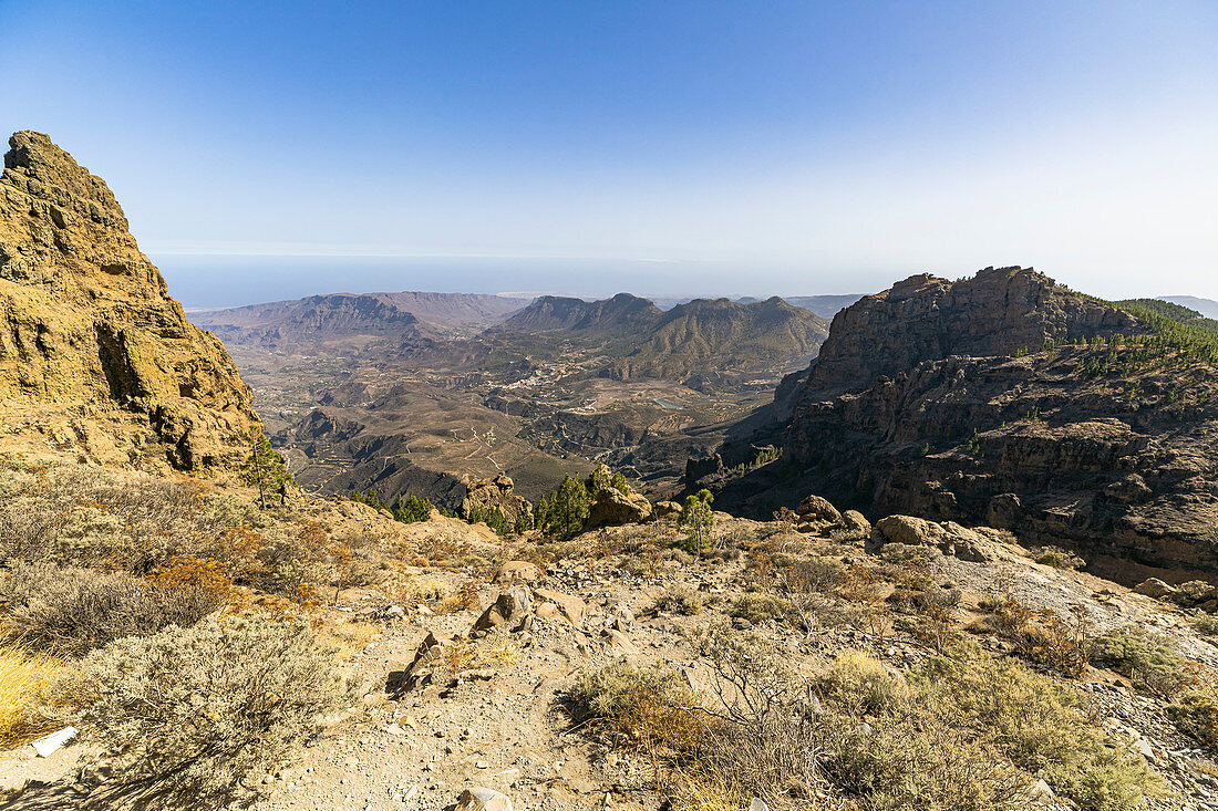 Sicht vom "Pico de las Nieves" Aussichtspunkt im Gebirge von Gran Canaria, Spanien