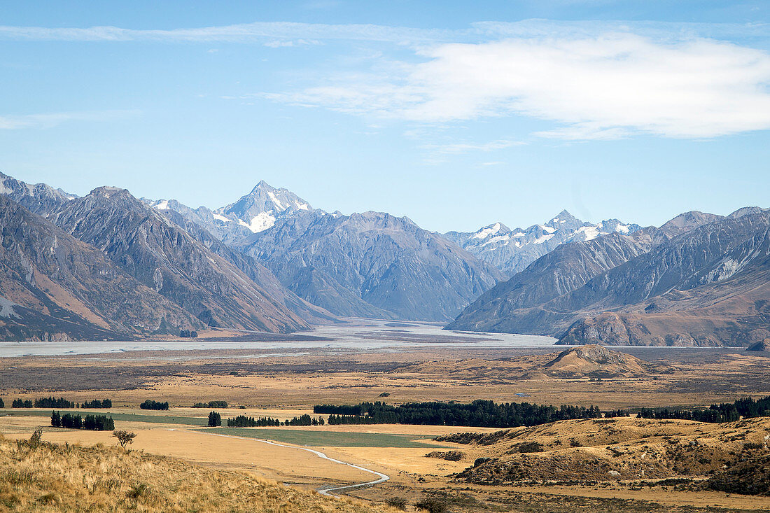 Mount Sunday is located in Canterbury District on the South Island in New Zealand.