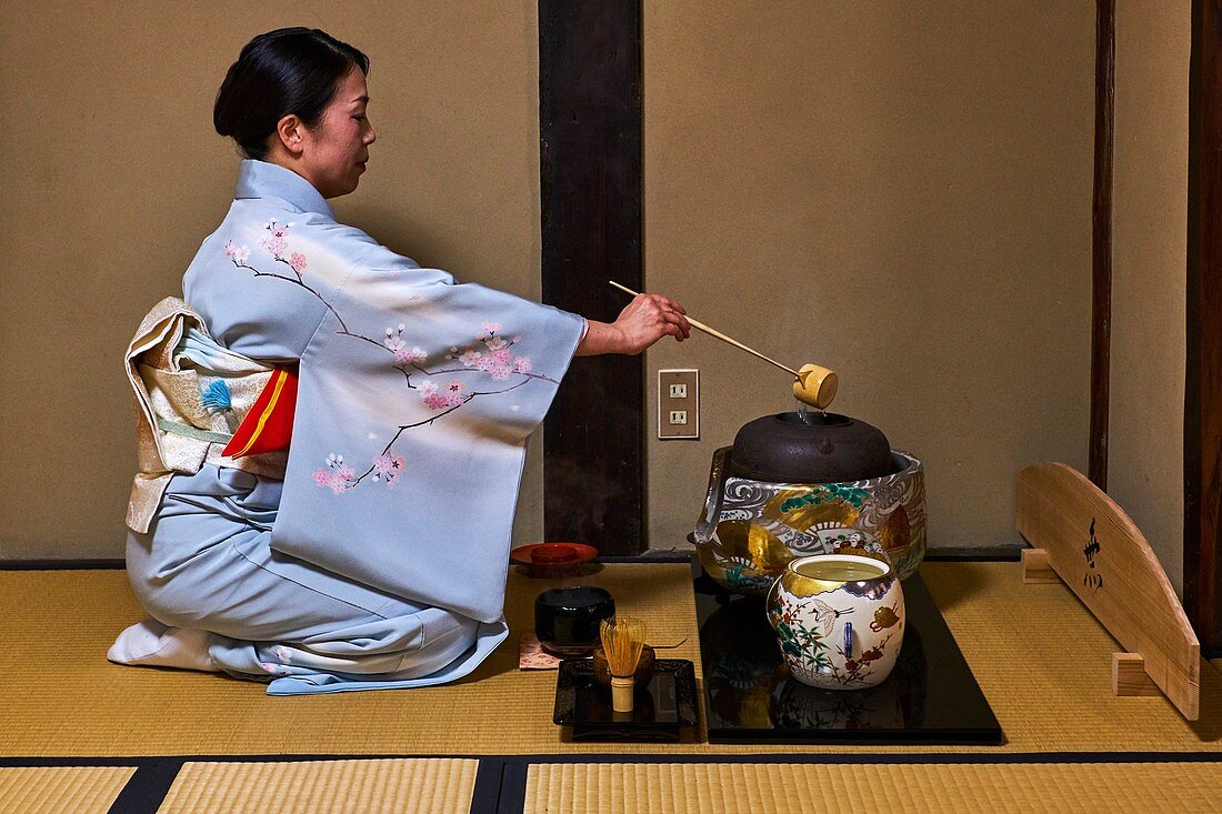 Japan, Honshu island, Kansai region, Kyoto, tea ceremony, tea matcha