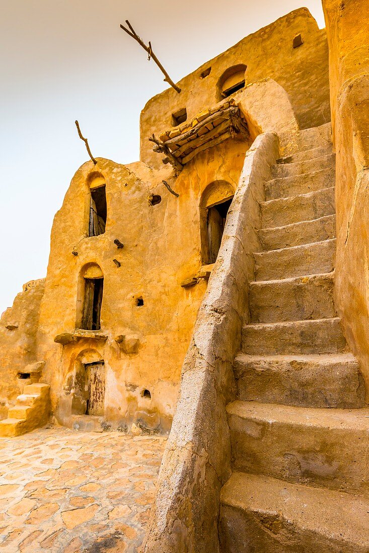 Fortified granaries (ksar). Ksar Ouled Soltane village. Tataouine district, Tunisia, Africa.