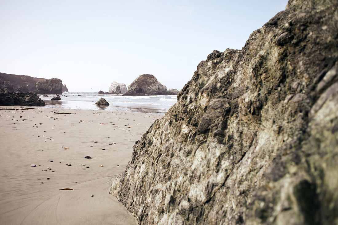 Rocks on Big Sur Beach, California, USA.