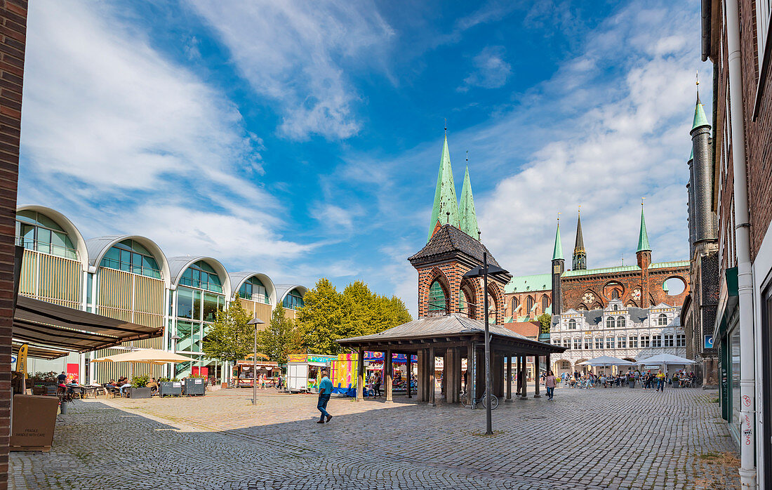 Markt in Lübeck, Schleswig-Holstein, Deutschland