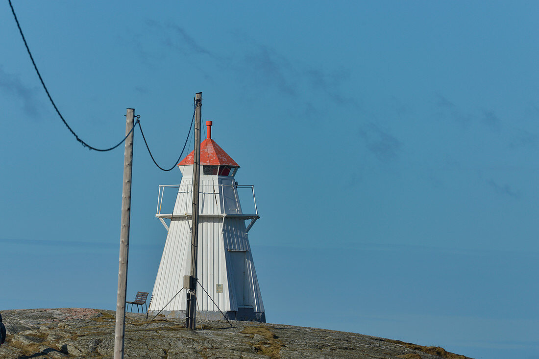 Old lighthouse on a rock, Bua, Halland, Sweden