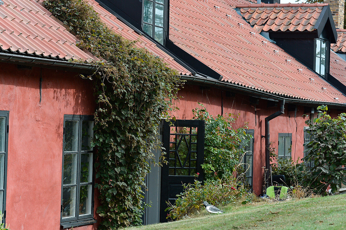 Alte Häuser in der Festung Varberg, Halland, Schweden