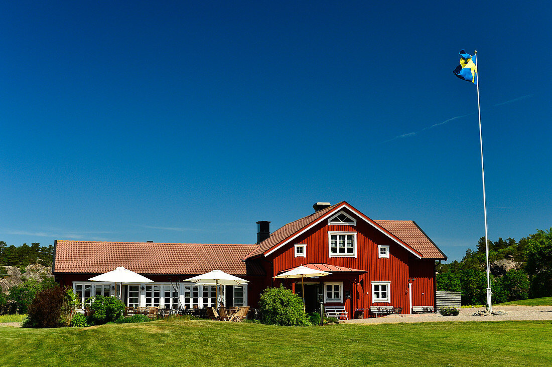 Café and shop in the park near Brodalen, Västragötaland, Sweden