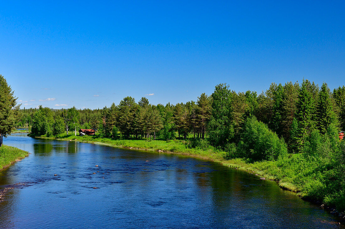An einem Fluss in Lappland, bei Narken, Norrbottens Län, Schweden