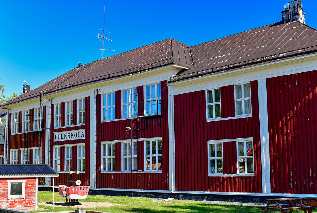 The old elementary school in Seskarö, Norrbotten County, Sweden