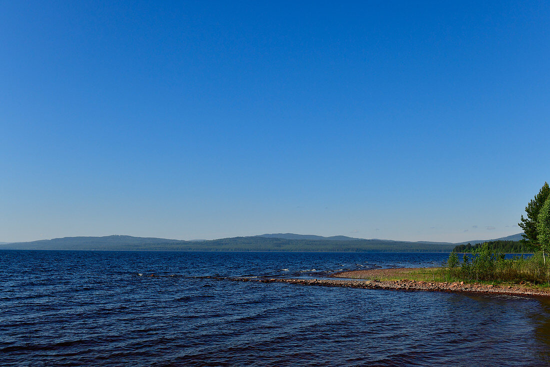 View over the wide landscape, Lake Siljan, Sollerön, Dalarna, Sweden