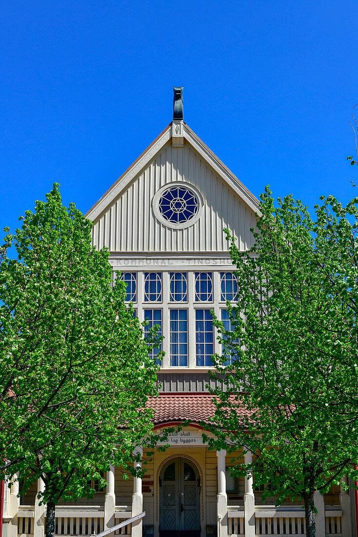 The historic wooden meeting house in Älvdalen, Dalarna, Sweden