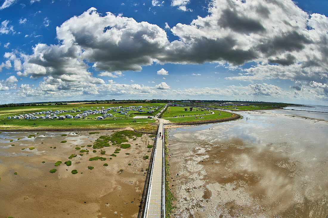 Blick aufs Deichvorland, Dorum-Neufeld, Niedersachsen, Deutschland