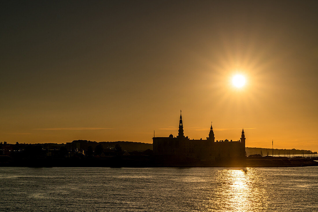View of Elsinore in the evening light, Denmark,