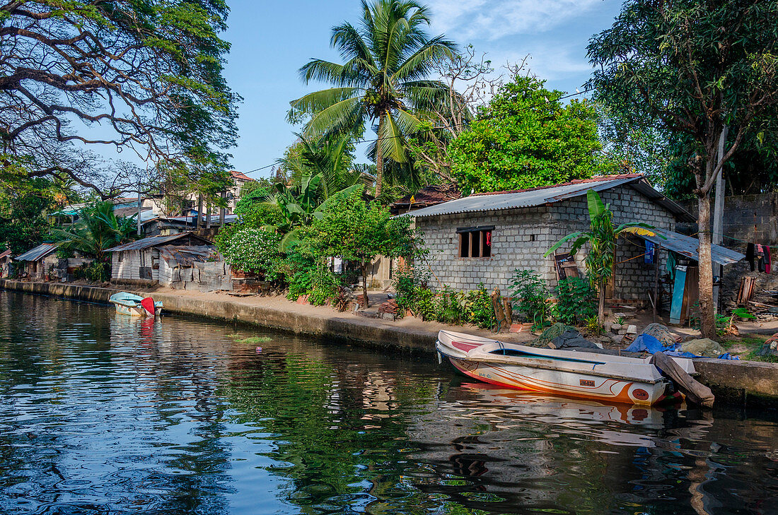 Negombo, Westprovinz, Sri Lanka, Südasien, Blick auf den Hamilton Canal, der durch die Altstadt von Negombo verläuft