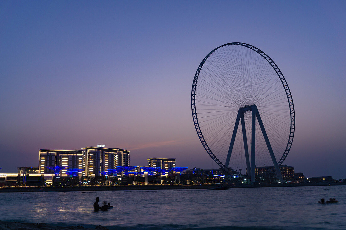 Nachtszene, Riesenrad von Dubai, Dubai, Vereinigte Arabische Emirate
