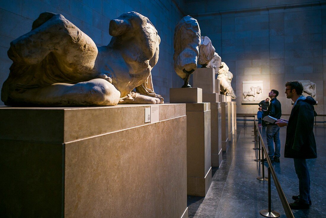 England, London, Bloomsbury, The British Museum, The Parthenon Sculptures, auch bekannt als The Elgin Marbles