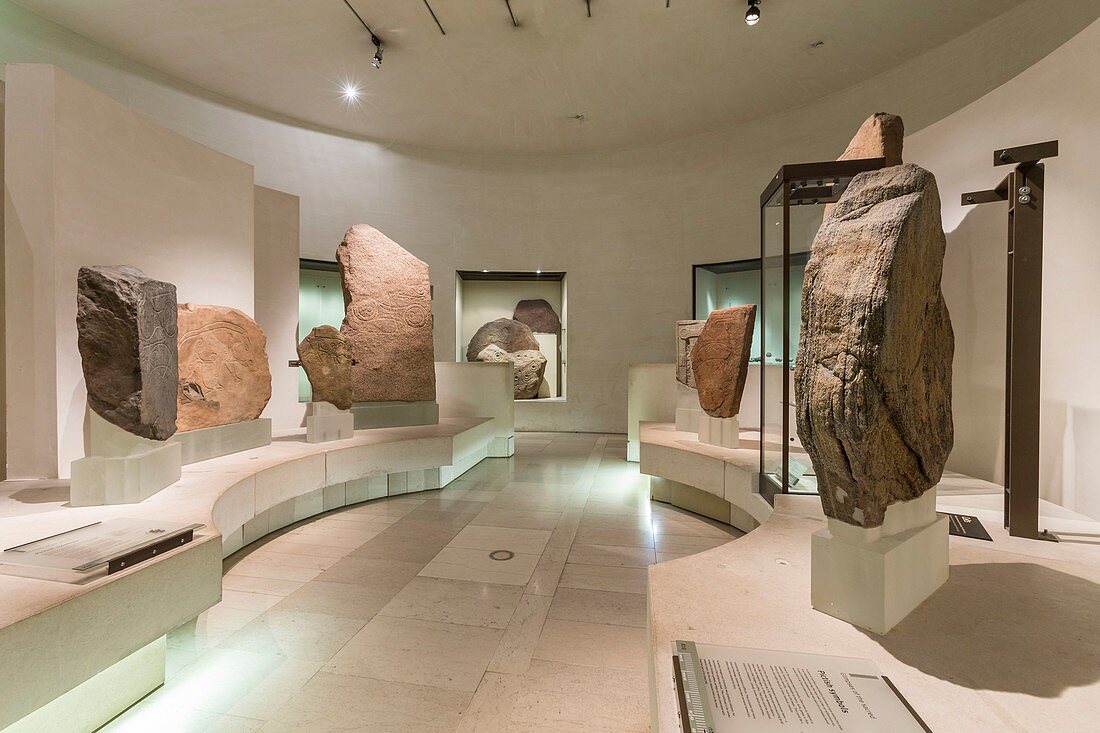 United Kingdom, Scotland, Edinburgh, listed as World Heritage, National Museum of Scotland, Pictish carved stones
