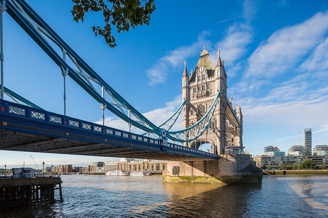 United Kingdom, London, the Thames, the Tower Bridge and the Shard Tower by Renzo Piano