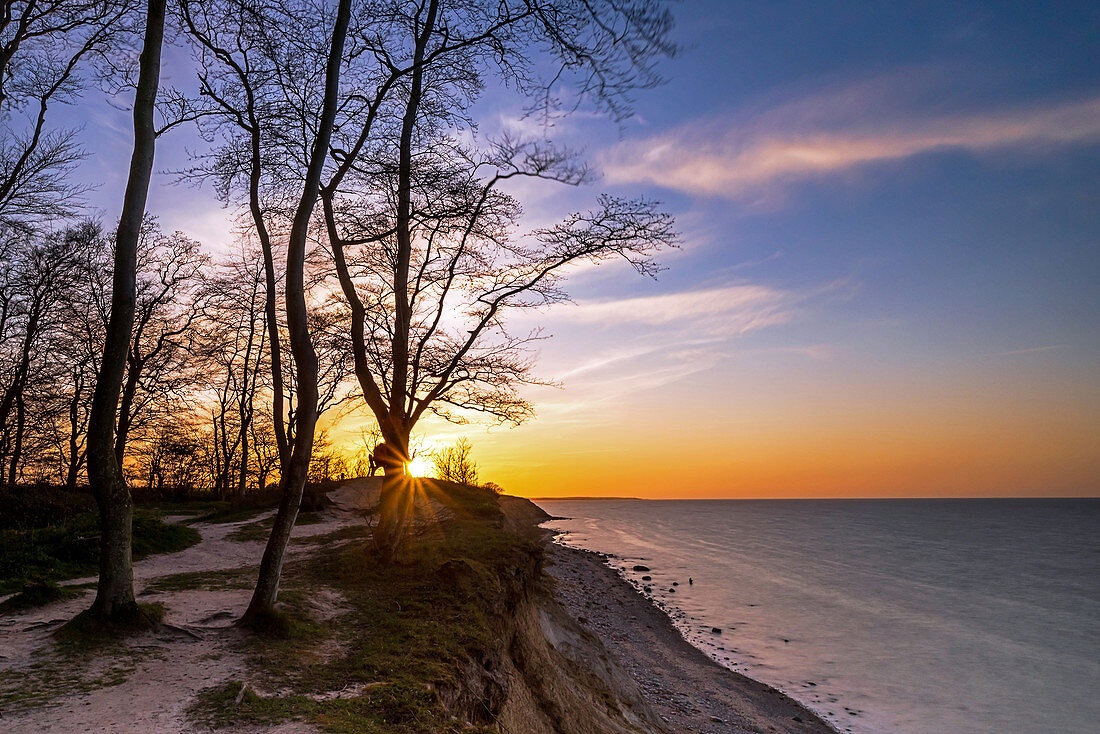 Sonnenuntergang an der Steilküste, Weissenhäuser Strand, Eitz, Ostsee, Ostholstein, Schleswig-Holstein, Deutschland