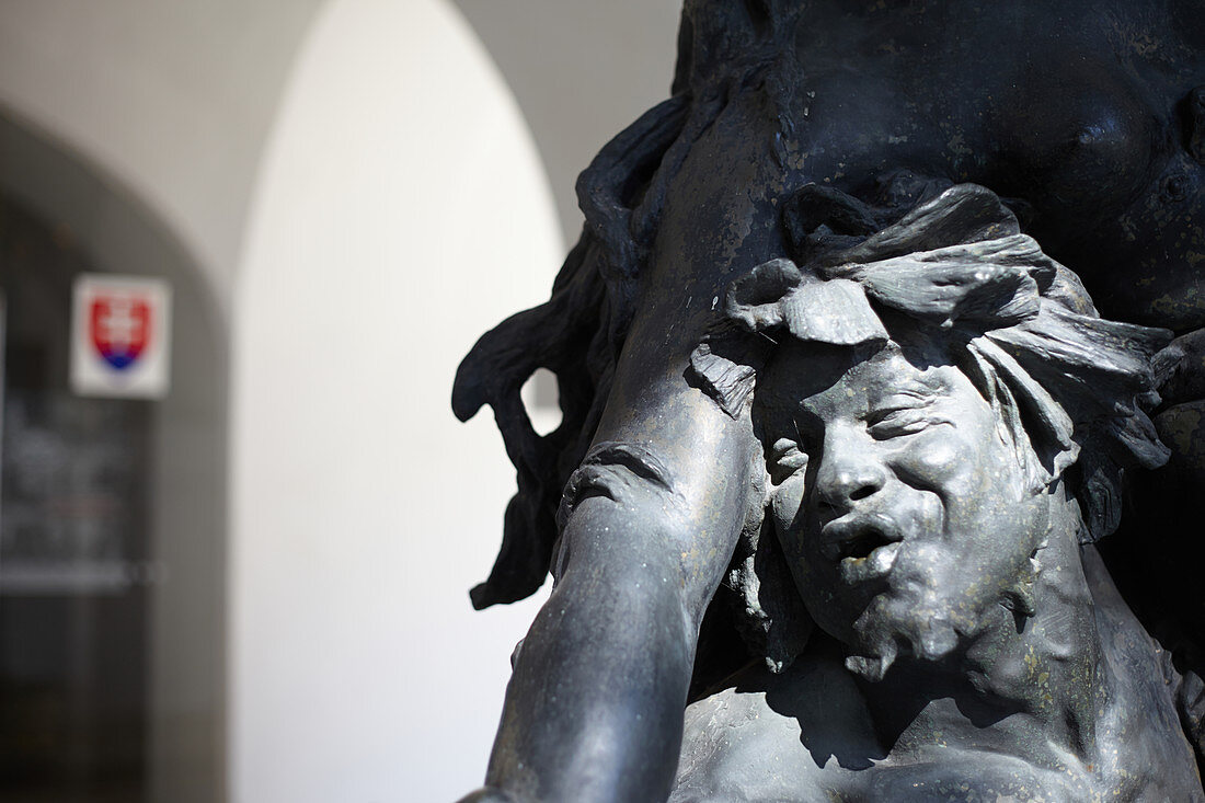 Male statue in Bratislava, Slovakia