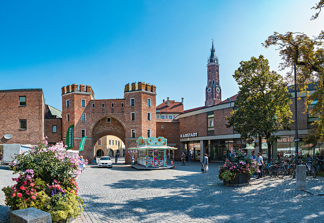 Landtor in the old town of Landshut, Bavaria, Germany