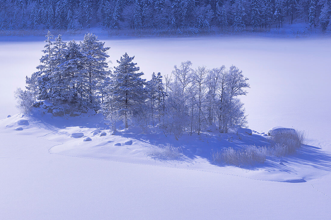 Frozen Eibsee, Bavaria, Germany