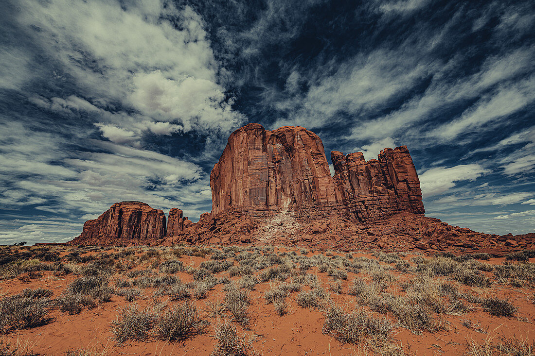 Tafelberge im Monument Valley, Arizona, Utah, USA, Nordamerika