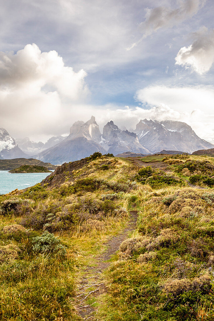 Chilenischer Teil von Patagonien, Magallanes und die chilenische Antarktis, Provinz Ultima Esperanza, Nationalpark Torres del Paine, ein Weg zu den Hörnern von Paine