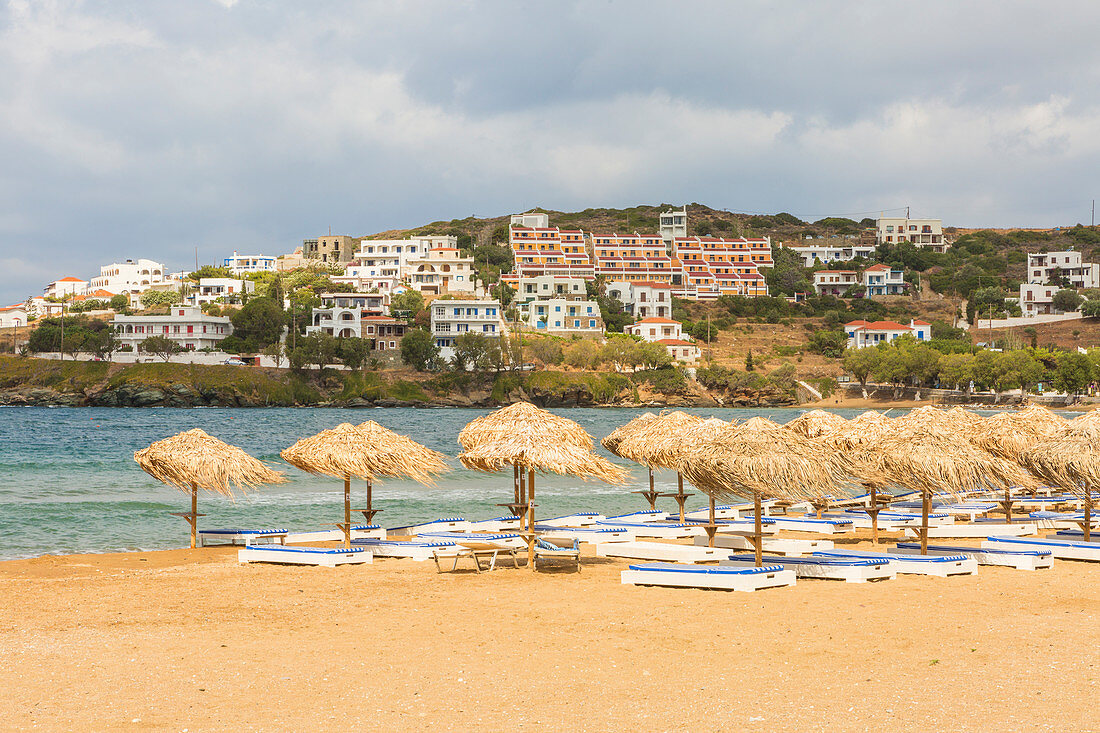 Enchanting beach of Batsi, Andros, Cyclades Archipelago, Greece, europe
