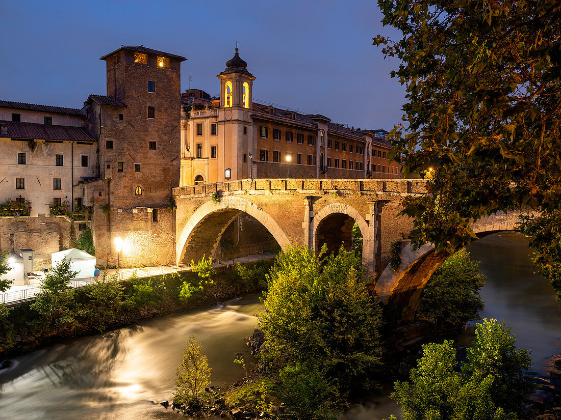 Tiber Island at dawn Europe, Italy, Lazio Region, Province of Rome, Rome