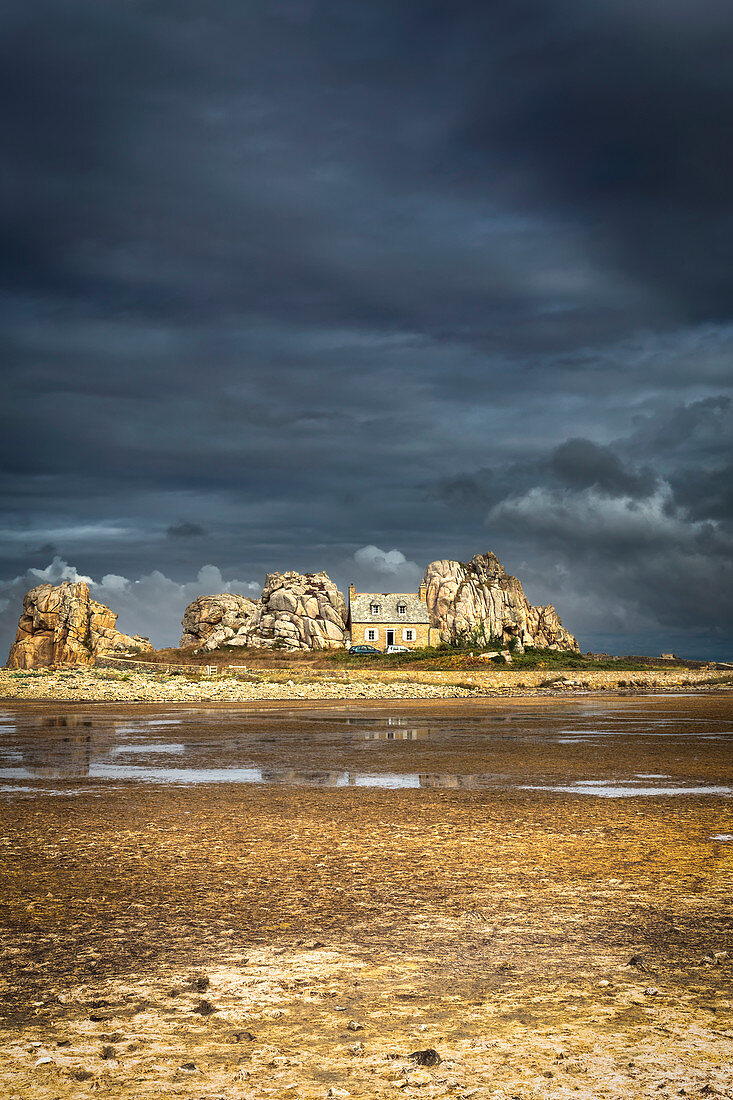 Castel Meur, Rosa Granitküste, Plougrescrant, Côtes d'Armor, Bretagne, Frankreich