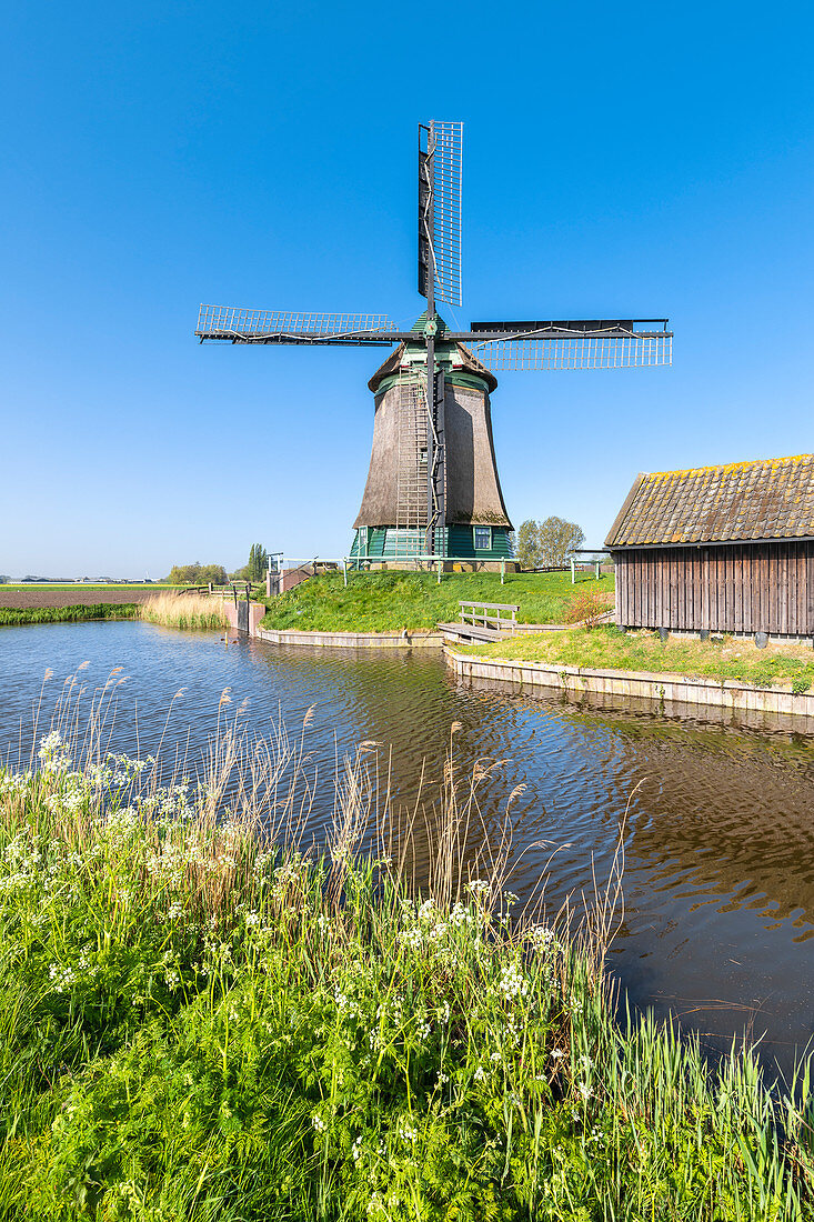 Die Windmühle De Kaagmolen (Gemeinde Opmeer, Nordholland, Niederlande)