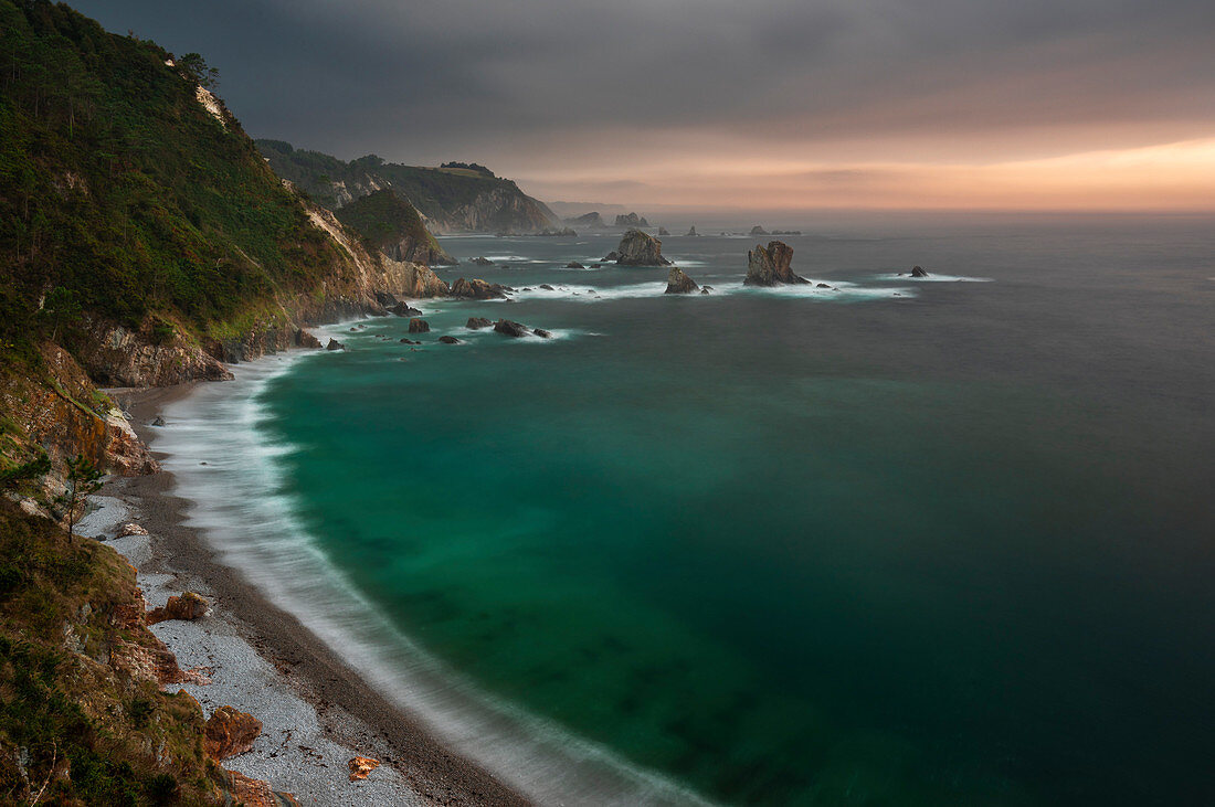 Olaya del Silence before a storm at sunset, Castañeras, Asturias, Spain, Iberian Peninsula, Western Europe