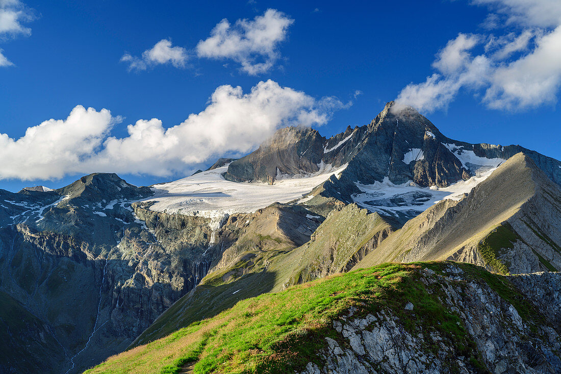 Hofmannspitze und Großglockner vom Figerhorn, Figerhorn, Glocknergruppe, Nationalpark Hohe Tauern, Osttirol, Österreich