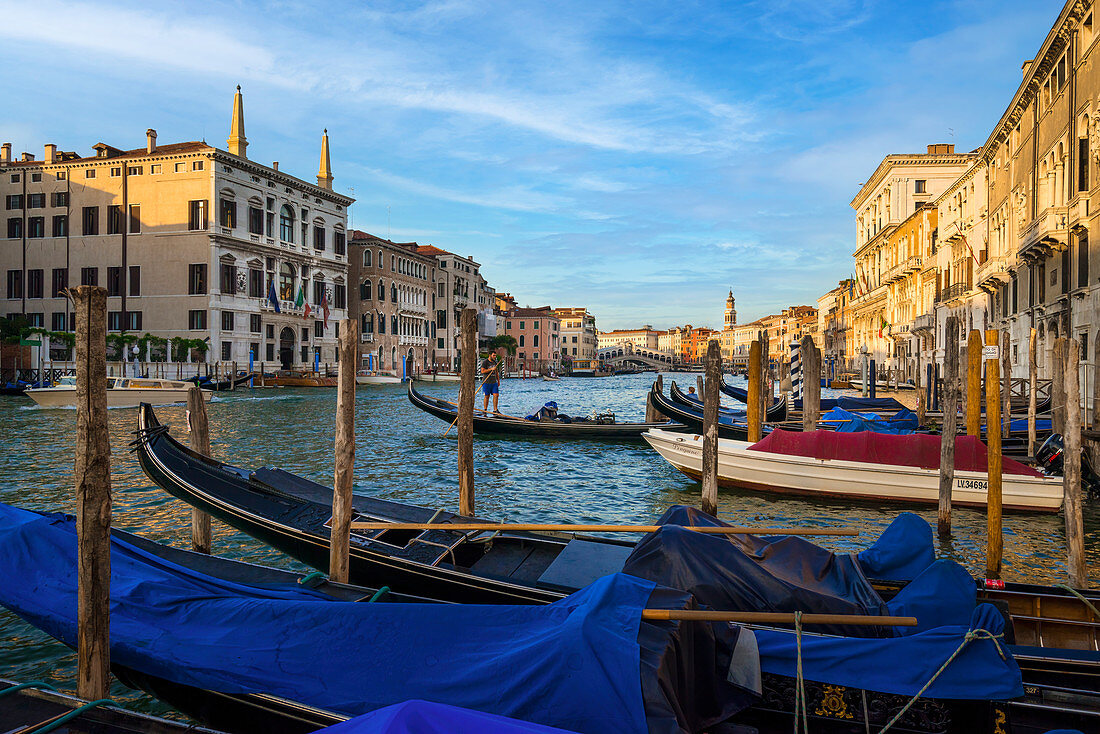 Morgens am Canal Grande, Venedig, Venetien, Italien