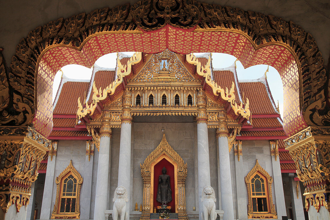 Thailand, Bangkok, Wat Benchamabophit, Marmortempel