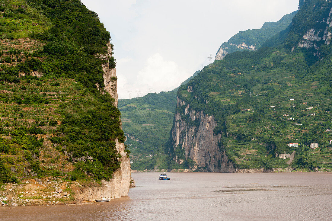 The Yangtze River at the Xiling Gorge (Three Gorges) in China.