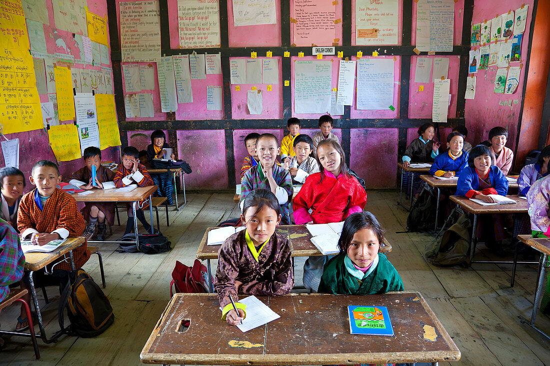 Schule, Ura Village, Ura Valley, Bumthang, Bhutan