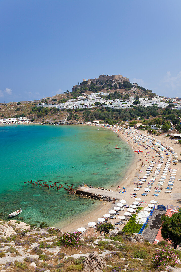 Lindos Beach, Lindos, Insel Rhodos, Dodekanes-Inseln, Griechenland