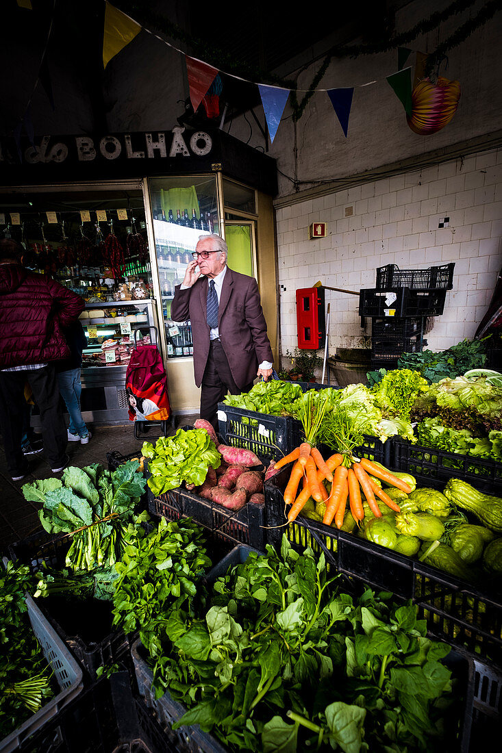 market stall, Mercado de Bolhao, Porto, Portugal, Europe