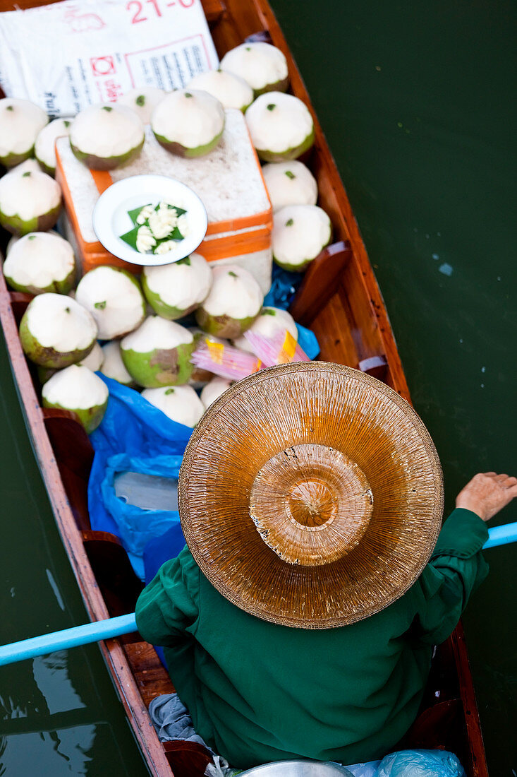 Schwimmender Markt,  Bangkok, Thailand