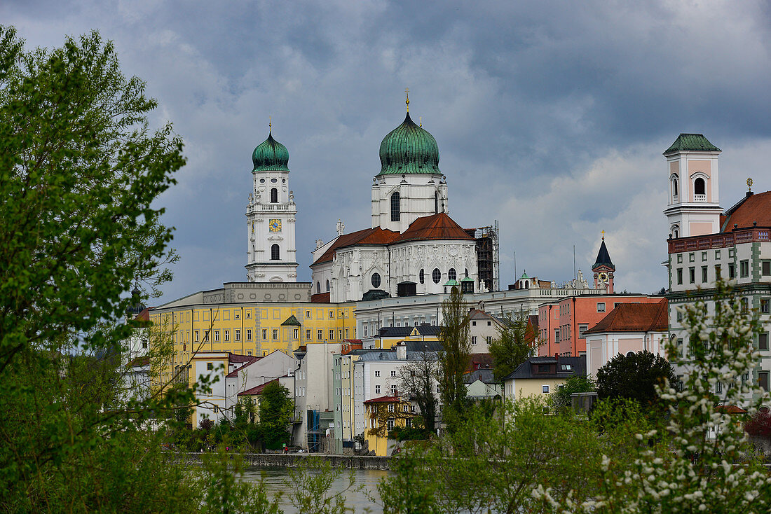 The cathedral and parts of the old town on the Danube, Passau, Bavaria