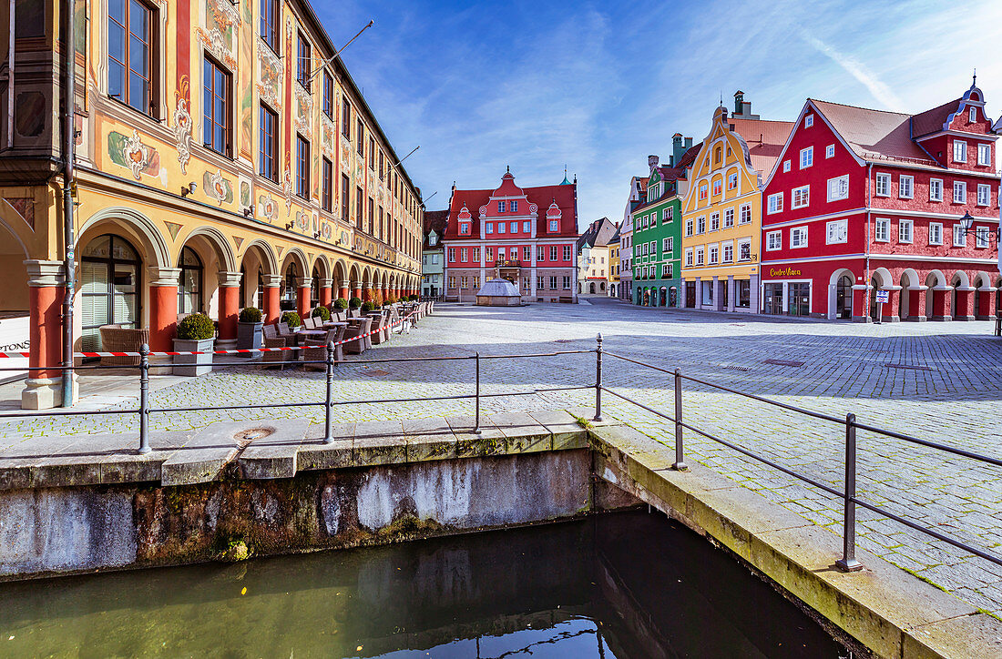 Market square in Memmingen, Bavaria, Germany